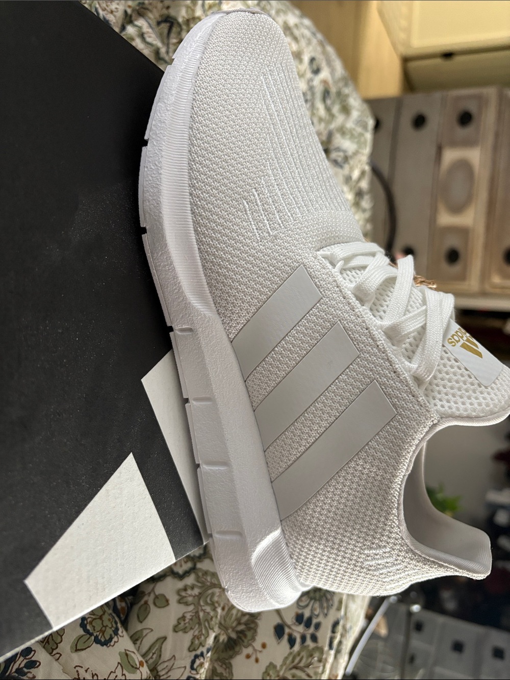 adidas Swift Run 1.0 White Knit Sneakers